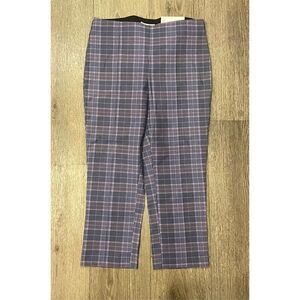 Est. 1946 Cato Blue Plaid Cropped Pants New 10 Contemporary Mid Rise